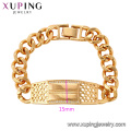 75127 Xuping estilo único simples fio de seda latão pulseira de ouro jóias